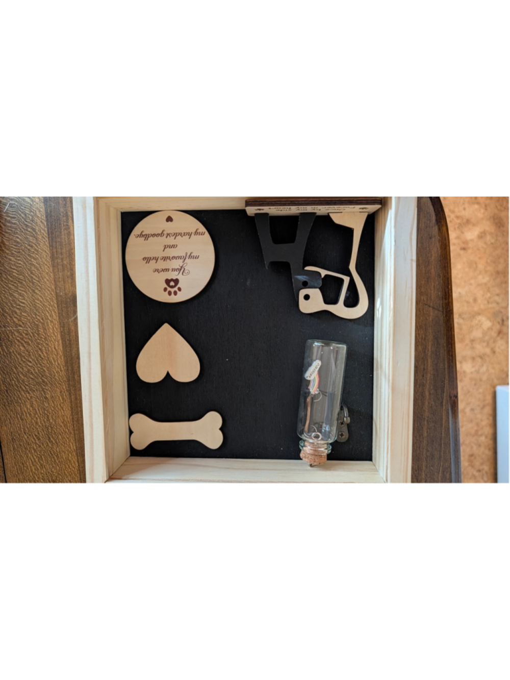 Unbranded Pet Memorial Shadow Box Decor One Size Black Beige